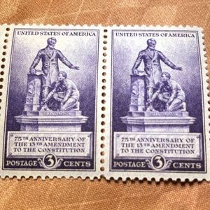 MNH 1940 3c Emancipation Memorial Abraham Lincoln 13th Amendment 75th anniv